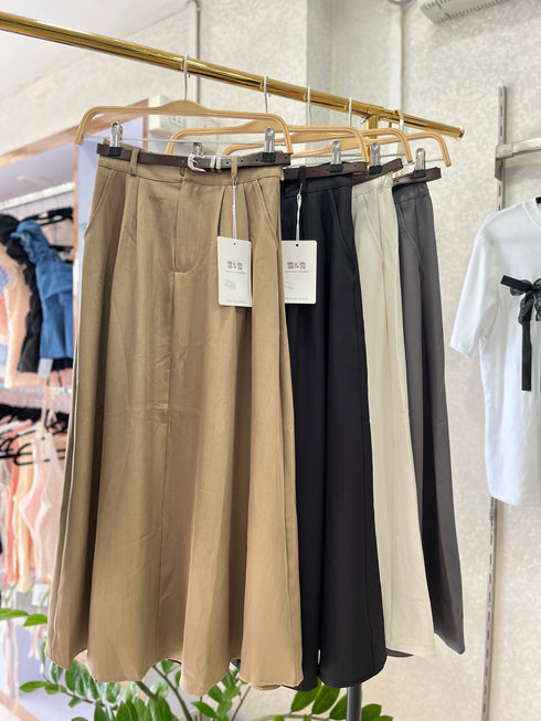 Ladies Classy Belted High Waist Skirts